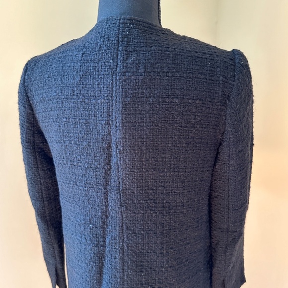 *VINCE* Black Tweed Long Sleeve Front Clasp Jacket Size 6 NWT - Picture 6 of 9